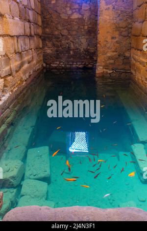 Cisterna alla fortezza di alcazaba nella città spagnola di Merida Foto Stock