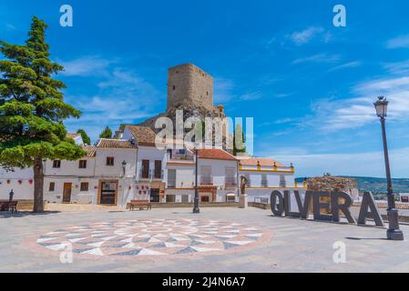 Vista del castello nella città spagnola Olvera Foto Stock