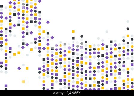 Cerchi colorati e poligoni sfondo astratto, sfondo circolare geometrico con spazio copia sfondo giallo grigio viola colorato motivo geometrico Illustrazione Vettoriale