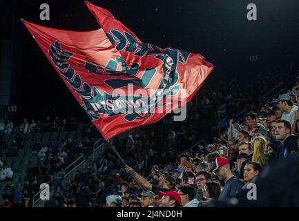 WASHINGTON, DC, USA - 16 APRILE 2022: Banner nella sezione fan durante una partita MLS tra D.C United e Austin FC, il 16 aprile 2022, presso Audi Field, a Washington, CC. (Foto di Tony Quinn-Alamy Live News) Foto Stock