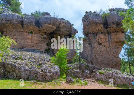 Ciudad encantada formazioni rocciose vicino alla città spagnola Cuenca Foto Stock