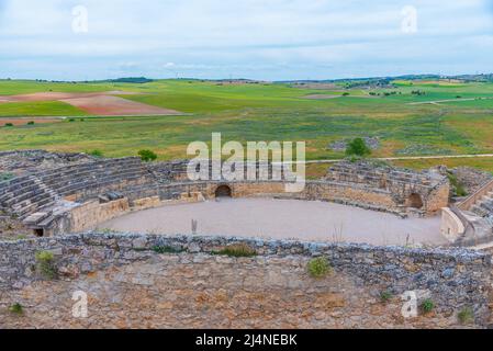 Rovine romane nel sito di Segobriga in Spagna Foto Stock