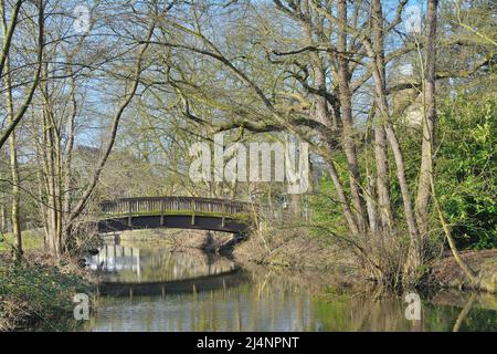 Fiume Schwalm a Brueggen, bassa regione del Reno, Germania Foto Stock