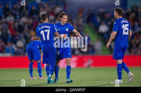 2 aprile 2022; Colosseo Alfonso Perez, Getafe. Madrid, Spagna; Men's la Liga Santander, Getafe CF vs. Villarreal CF; 900/Cordon Press Credit: CORDON PRESS/Alamy Live News Foto Stock