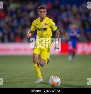 2 aprile 2022; Colosseo Alfonso Perez, Getafe. Madrid, Spagna; Men's la Liga Santander, Getafe CF vs. Villarreal CF; 900/Cordon Press Credit: CORDON PRESS/Alamy Live News Foto Stock