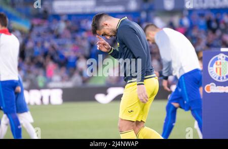 2 aprile 2022; Colosseo Alfonso Perez, Getafe. Madrid, Spagna; Men's la Liga Santander, Getafe CF vs. Villarreal CF; 900/Cordon Press Credit: CORDON PRESS/Alamy Live News Foto Stock