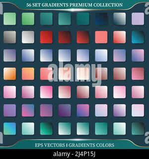 Mega Set Collection Soft pastello gradienti palette combinazioni Premium Vector Illustrazione Vettoriale