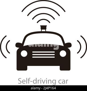 Icona dell'auto elettrica a guida autonoma Illustrazione Vettoriale