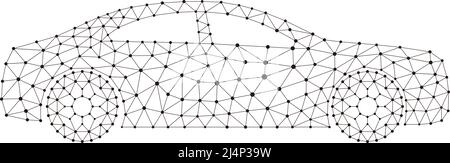 Concetto della vettura, punto e linea di composizione sono collegati ad una vettura Illustrazione Vettoriale