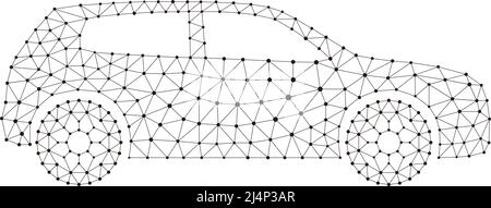 Concetto della vettura, punto e linea di composizione sono collegati ad una vettura Illustrazione Vettoriale
