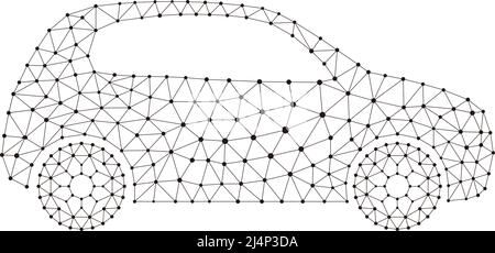 Concetto della vettura, punto e linea di composizione sono collegati ad una vettura Illustrazione Vettoriale
