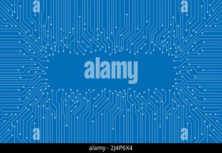 Schema di circuito stampato, concetto di intelligenza artificiale. Illustrazione vettoriale Illustrazione Vettoriale