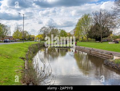 Vista sul Vine's Park a Droitwich Spa, Worcestershire, Inghilterra. Foto Stock