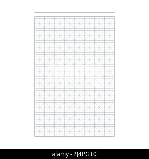 Copybook cinesi per studi caligrafici e geroglifici. Manoscritto quadrato. Modello di carta vuoto per il notebook della scuola. Taccuino per geroglifici Illustrazione Vettoriale