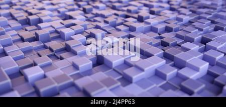 Sfondo di cubi astratti. Mosaico quadrato astratto. rendering 3 d. Foto Stock