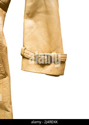 Cappotto in pelle beige da uomo. Foto Stock