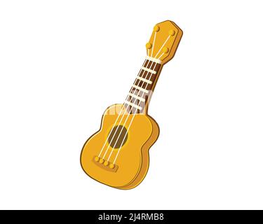 Illustrazione dettagliata di Ukulele con Cartoon Style Vector Illustrazione Vettoriale