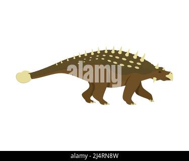 Ankylosaurus dettagliato con vettore di illustrazione Gesture in piedi Illustrazione Vettoriale