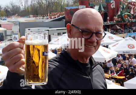 Saison-Abschlussfeier 2021/2022 der Nürnberg Tigri da ghiaccio auf dem Volksfest Nürnberg im Volksfest Herzla. Foto Stock