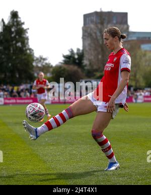 Vivianne Miedema di Arsenal in azione durante la partita semifinale della Vitality Women's fa Cup al LV Bet Stadium Meadow Park, Borehamwood. Data foto: Domenica 17 aprile 2022. Foto Stock