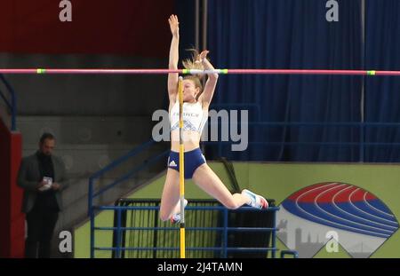 Margot CHEVRIER di Francia finale Pole Vault Donne durante il Mondiale Atletica Indoor Championships 2022 il 19 marzo 2022 allo Stark Arena di Belgrado, Serbia - Foto Laurent Lairys / DPPI Foto Stock