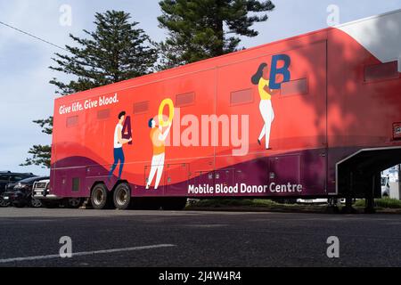 Australian Mobile Blood Donor Center Foto Stock