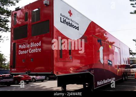 Australian Mobile Blood Donor Center Foto Stock