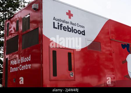 Australian Mobile Blood Donor Center Foto Stock