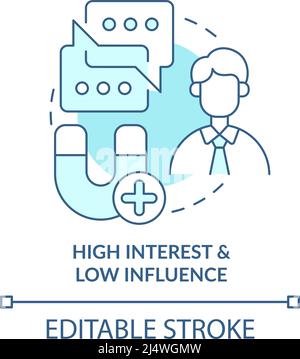 Icona di concetto turchese di alto interesse e basso impatto Illustrazione Vettoriale