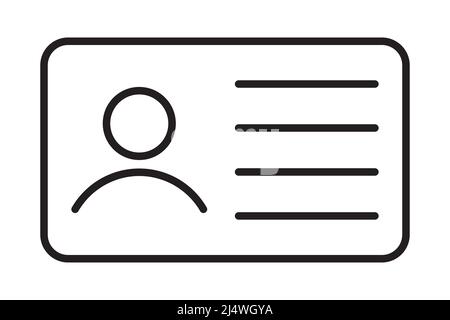 ID scheda icona vettore personale identificazione, carta driver licenza per il tuo web design, logo, infografica, UI. Illustrazione Illustrazione Vettoriale