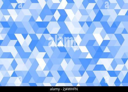 triangolo astratto blu e bianco, sfondo di texture geometriche, illustrazione, line art Foto Stock