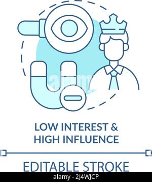 Icona di concetto turchese a basso interesse e ad alta influenza Illustrazione Vettoriale