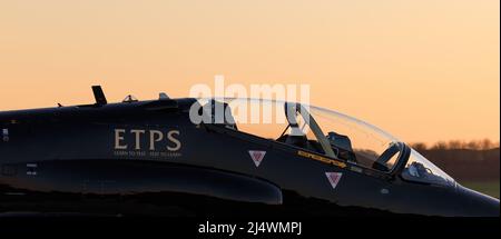 Ex RAF Hawk T.1 XX154 a Old Sarum Aerodrome, Wiltshire, Regno Unito. Foto Stock