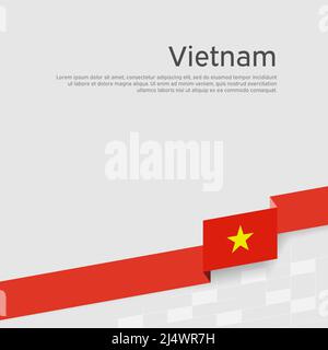 Sfondo della bandiera del Vietnam. Bandiera patriottica vietnamita di stato, copertina. Bandiera a colori del vietnam su sfondo bianco. Poster nazionale. De. Piatto vettoriale Illustrazione Vettoriale