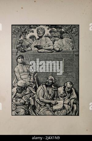 Rubáiyát di Omar Khayyám è il titolo che Edward Fitzgerald diede alla sua traduzione nel 1859 da persiano ad inglesi di una selezione di quatraini (rubāʿiyāt) attribuita a Omar Khayyam (1048-1131), soprannominato "l'astronomo-poeta di Persia". Illustrato da Elihu Vedder, Foto Stock