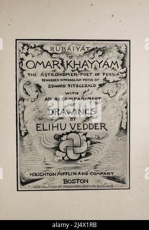 Rubáiyát di Omar Khayyám è il titolo che Edward Fitzgerald diede alla sua traduzione nel 1859 da persiano ad inglesi di una selezione di quatraini (rubāʿiyāt) attribuita a Omar Khayyam (1048-1131), soprannominato "l'astronomo-poeta di Persia". Illustrato da Elihu Vedder, Foto Stock