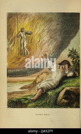 Il sogno di Crusoe dal libro The life and Adventures of Robinson Crusoe di Daniel Defoe, illustrato a colori da EDWARD H. WEHNERT. Editore Boston (Franklin e Hawley Streets) : D. Lothrop and Company 1884 Foto Stock