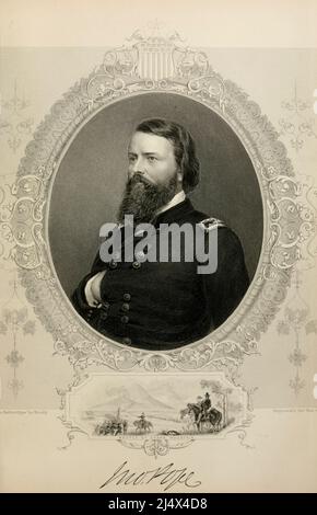 RITRATTO DEL GENERALE PAPA dal libro la grande guerra civile : una storia della ribellione tardiva : con schizzi biografici di leader statisti e illustri comandanti navali e militari, ecc. di Robert Tomes, 1817-1882 Editore New York : Virtue e Yorston 1865-1867 Foto Stock