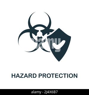 Icona protezione pericolo. Icona monocromatica Simple Hazard Protection per modelli, web design e infografiche Illustrazione Vettoriale