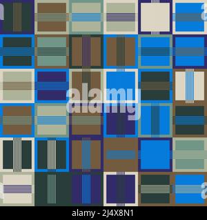 Disegno vettoriale astratto geometrico realizzato con varie forme geometriche ed elementi. Grafica digitale per poster, copertina, arte, presentazione Illustrazione Vettoriale