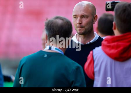 NIJMEGEN, PAESI BASSI - APRILE 18: Allenatore Danny Schenkel di Ajax durante la partita finale della Coppa KNVB di TOTO femminile tra PSV e Ajax al Goffertstadion il 18 Aprile 2022 a Nijmegen, Paesi Bassi (Foto di Broer van den Boom/Orange Pictures) Foto Stock