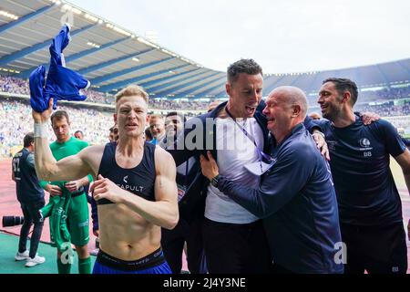 BRUSSEL, BELGIO - 18 APRILE: Andreas Hanche Olsen di KAA Gent durante la partita finale della Coppa Croky tra KAA Gent e RSC Anderslecht al Koning Boudewijnstadion il 18 aprile 2022 a Brussel, Belgio (Foto di Jeroen Meuwsen/Orange Pictures) Foto Stock