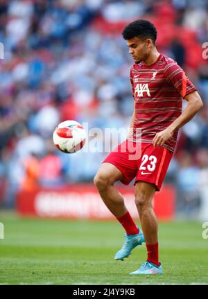 LONDRA, INGHILTERRA - APRILE 16: Semifinale della Coppa fa Luis Fernando D’az Marulandaduring di Liverpool tra Manchester City e Liverpool a Wembley Stadi Foto Stock