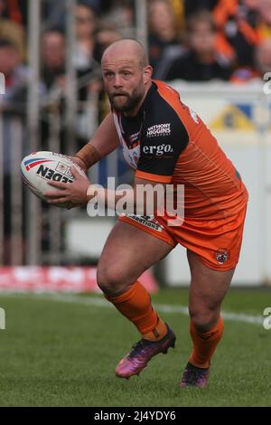 Castleford, Regno Unito. 18th Apr 2022. The Mend-A-Hose Jungle, Castleford, West Yorkshire, 18th aprile 2022. Betfred Super League Castleford Tigers vs Leeds Rhinos Paul McShane of Castleford Tigers. Credit: Touchlinepics/Alamy Live News Foto Stock