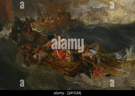 Joseph Mallord William Turner (1775-1851). Pittore inglese. La recca di una nave da trasporto, ca. 1810. Olio su tela (173 x 245 cm). Dettaglio. Museo Calouste Gulbenkian. Lisbona. Portogallo. Foto Stock