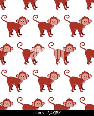 Scimmie senza cuciture. Illustrazione vettoriale in stile piatto. EPS 10 Illustrazione Vettoriale