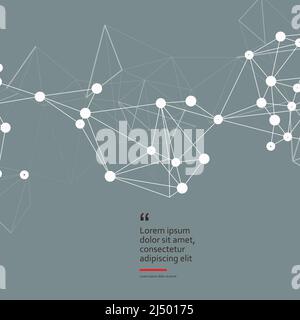 Icona moderna per il design medico. Background astratto della tecnologia. Ricerca chimica di laboratorio Illustrazione Vettoriale