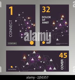 Esagoni per disegno banner. Sfondo dell'illustrazione. Modello vettoriale. Icona astratta. Illustrazione della brochure creativa vettoriale. Biglietto da visita Illustrazione Vettoriale