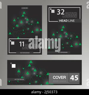 Esagoni per disegno banner. Sfondo dell'illustrazione. Modello vettoriale. Icona astratta. Illustrazione della brochure creativa vettoriale. Biglietto da visita Illustrazione Vettoriale