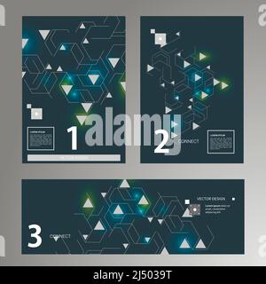 Esagoni per disegno banner. Sfondo dell'illustrazione. Modello vettoriale. Icona astratta. Illustrazione della brochure creativa vettoriale. Biglietto da visita Illustrazione Vettoriale
